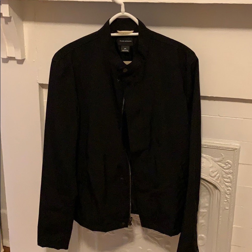 Club monaco black bomber jacket